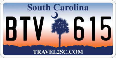 SC license plate BTV615