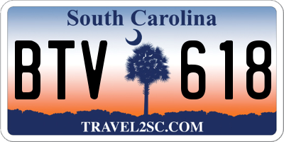 SC license plate BTV618