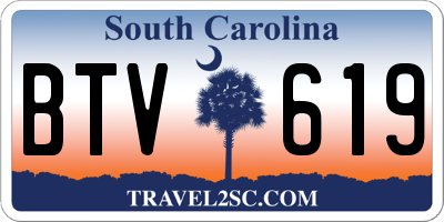 SC license plate BTV619
