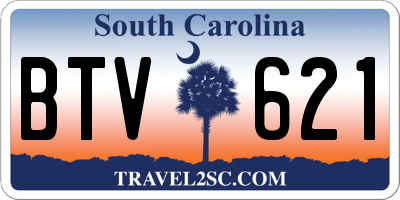 SC license plate BTV621