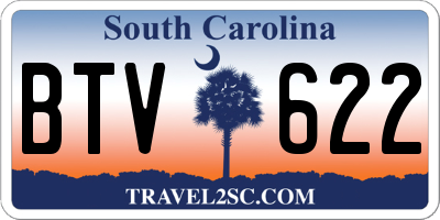 SC license plate BTV622