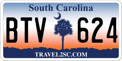 SC license plate BTV624
