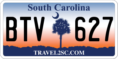 SC license plate BTV627