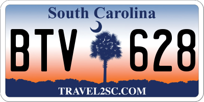 SC license plate BTV628