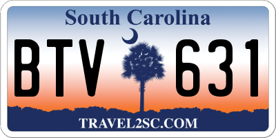 SC license plate BTV631