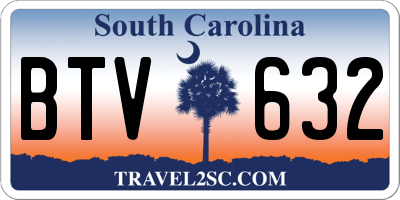 SC license plate BTV632