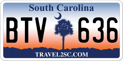 SC license plate BTV636