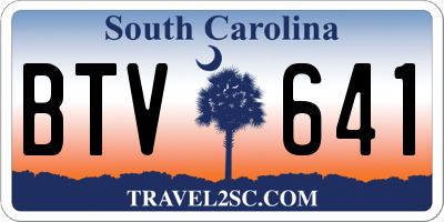 SC license plate BTV641