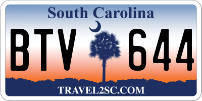 SC license plate BTV644