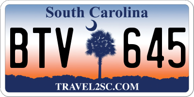 SC license plate BTV645