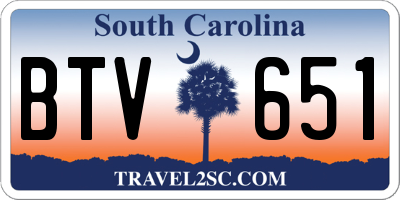 SC license plate BTV651