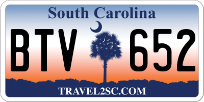 SC license plate BTV652