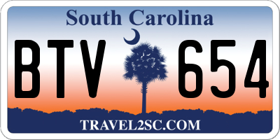 SC license plate BTV654