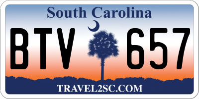 SC license plate BTV657