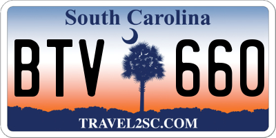 SC license plate BTV660