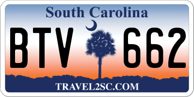 SC license plate BTV662