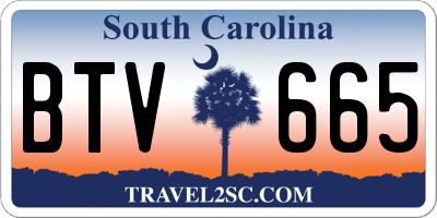 SC license plate BTV665