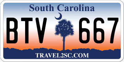 SC license plate BTV667