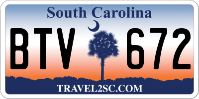 SC license plate BTV672