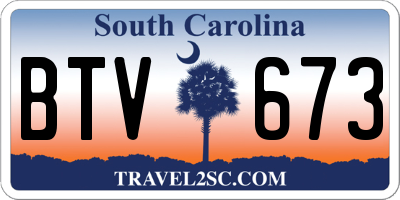 SC license plate BTV673