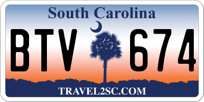 SC license plate BTV674