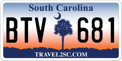 SC license plate BTV681