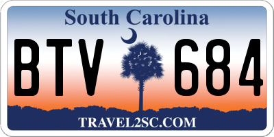 SC license plate BTV684