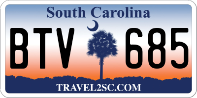 SC license plate BTV685