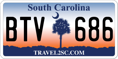SC license plate BTV686