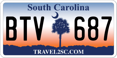 SC license plate BTV687