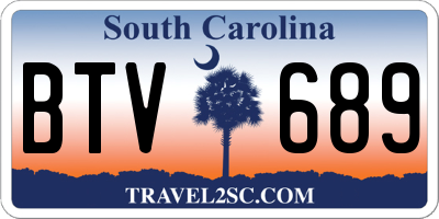 SC license plate BTV689
