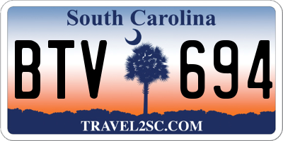 SC license plate BTV694