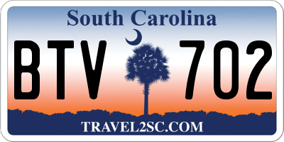 SC license plate BTV702