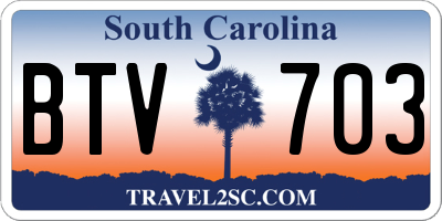 SC license plate BTV703