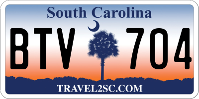 SC license plate BTV704