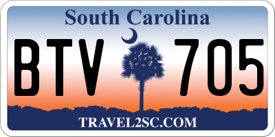 SC license plate BTV705
