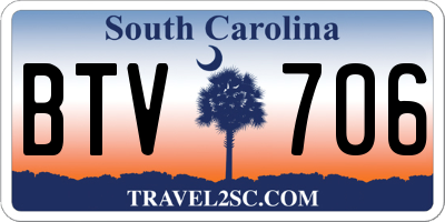 SC license plate BTV706