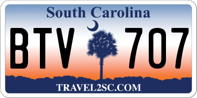 SC license plate BTV707