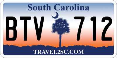 SC license plate BTV712