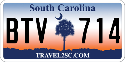 SC license plate BTV714