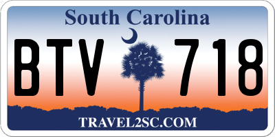 SC license plate BTV718