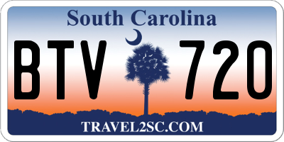 SC license plate BTV720