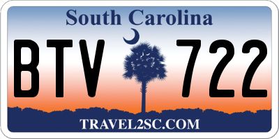 SC license plate BTV722