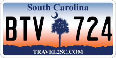 SC license plate BTV724