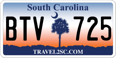 SC license plate BTV725