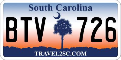 SC license plate BTV726