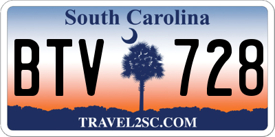 SC license plate BTV728