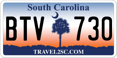 SC license plate BTV730