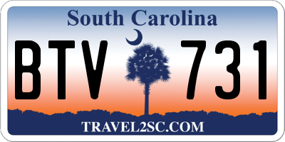 SC license plate BTV731