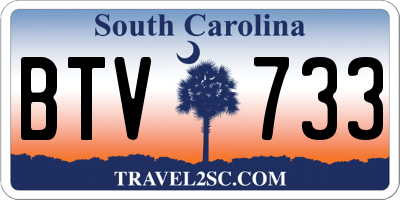 SC license plate BTV733